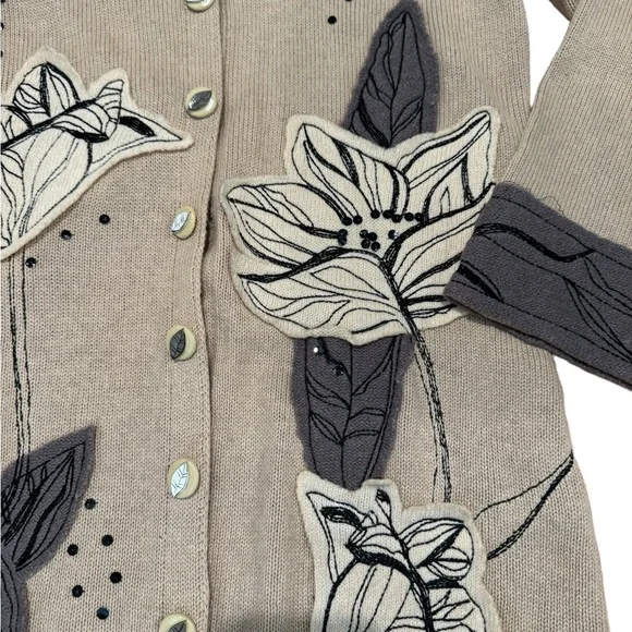 STORYBOOK KNITS Contemporary Floral Cardigan - Picture 8 of 9